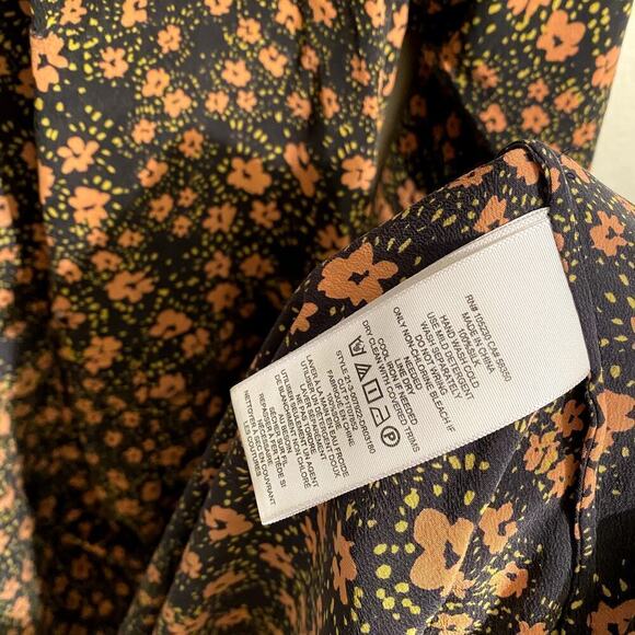 Equipment Guitain Wrap Silk Dress Long Sleeve Floral Size M - Picture 9 of 9